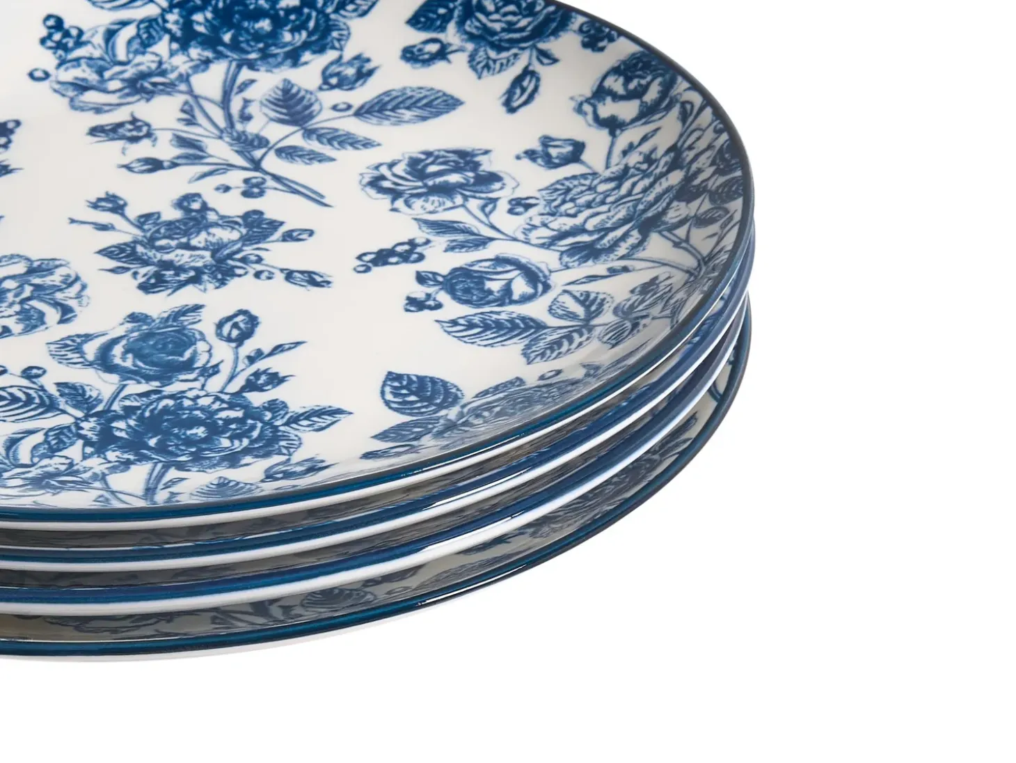 Sæt med 24 stykker service BASIL Porcelæn Blå