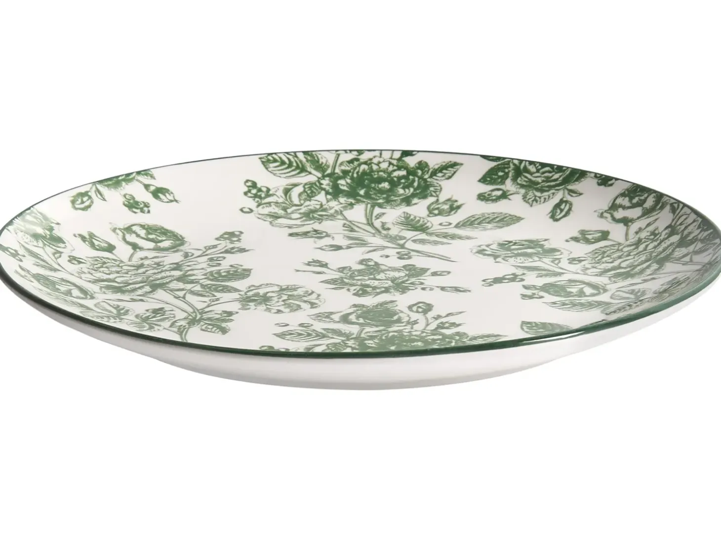 Sæt med 12 stykker service BASIL Porcelæn Grøn