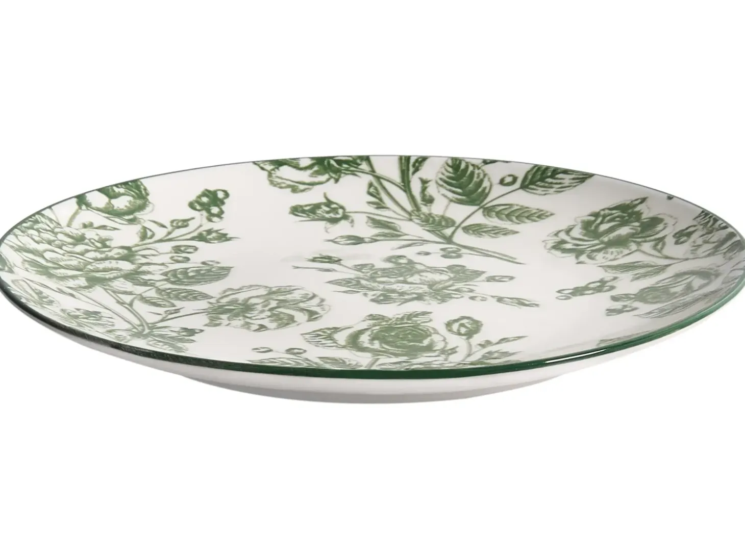 Sæt med 12 stykker service BASIL Porcelæn Grøn