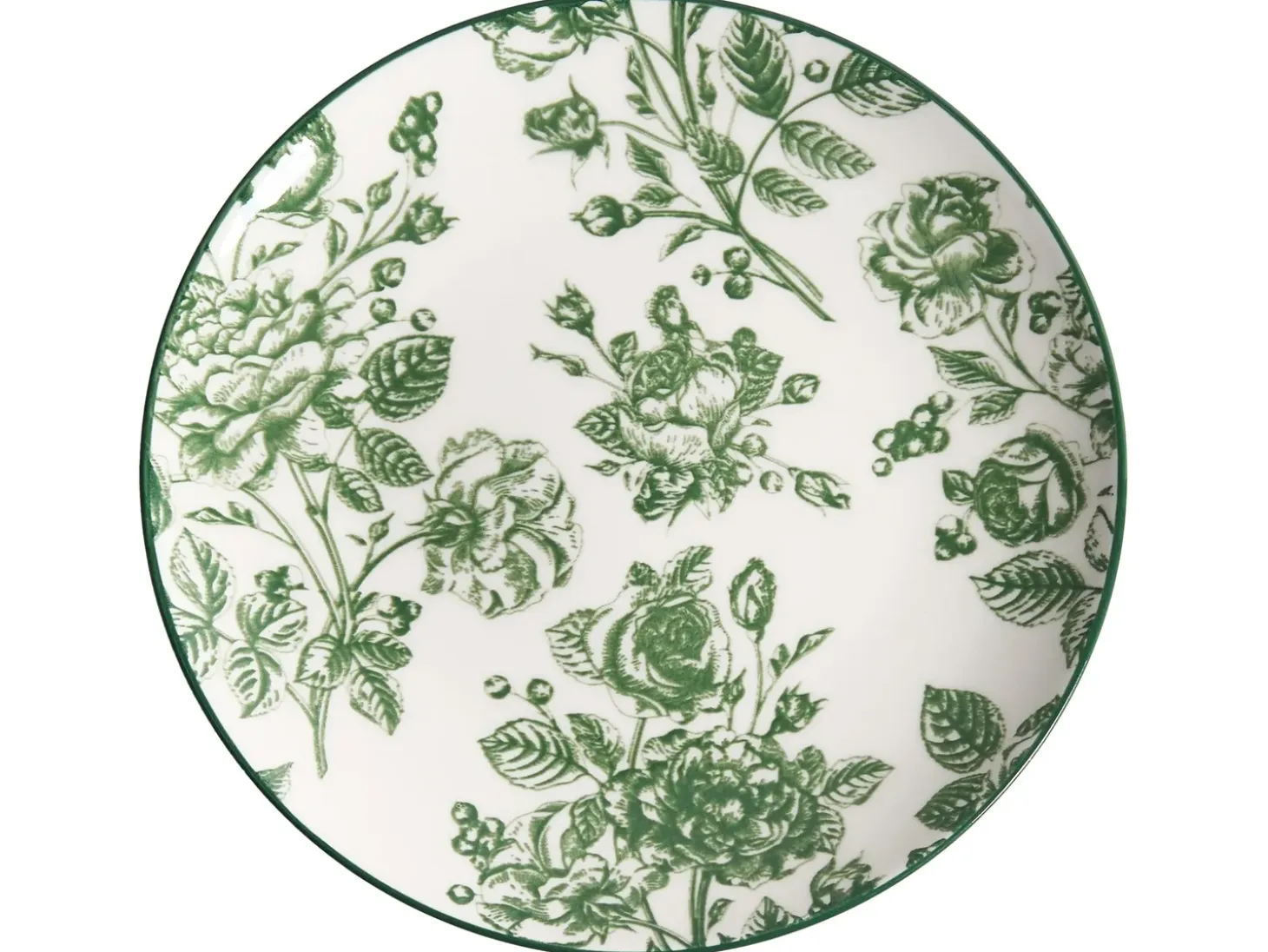 Sæt med 12 stykker service BASIL Porcelæn Grøn