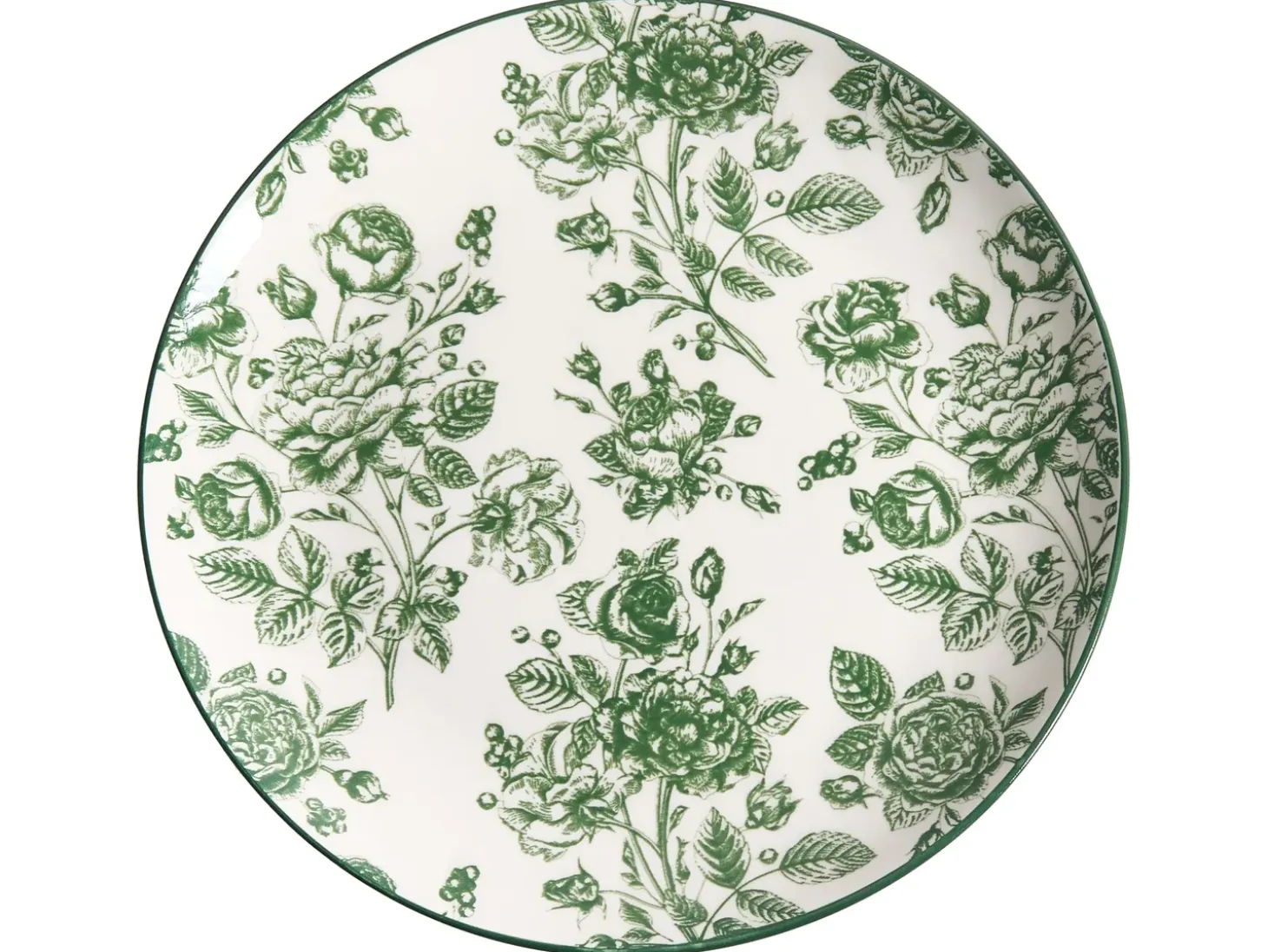 Sæt med 12 stykker service BASIL Porcelæn Grøn