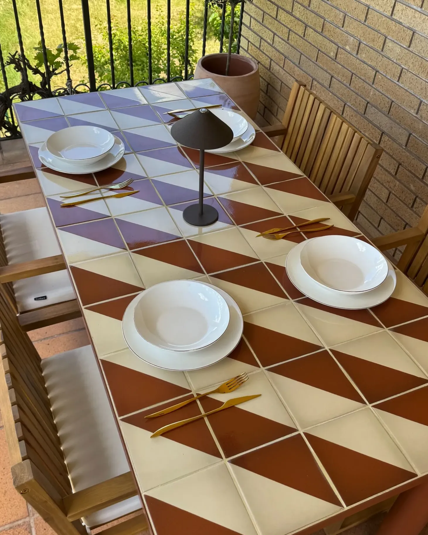 Sæt med 24 stykker service CUMIN Porcelæn Off-White/ Guld