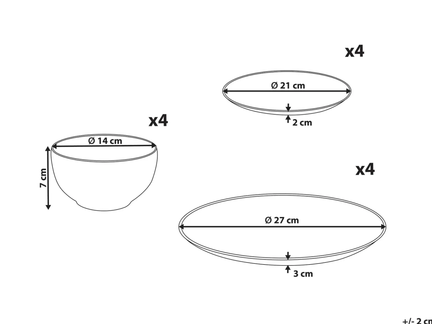 Sæt med 12 stykker service CHILI Porcelæn Hvid