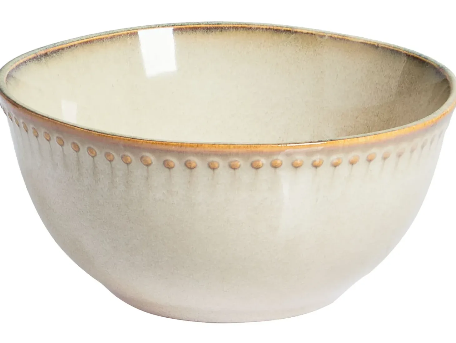 Sæt med 12 stykker service CHERVIL Stentøj Lys Beige