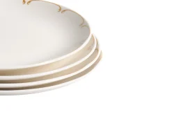 Sæt med 24 stykker service CHAROLI Porcelæn Hvid/guld