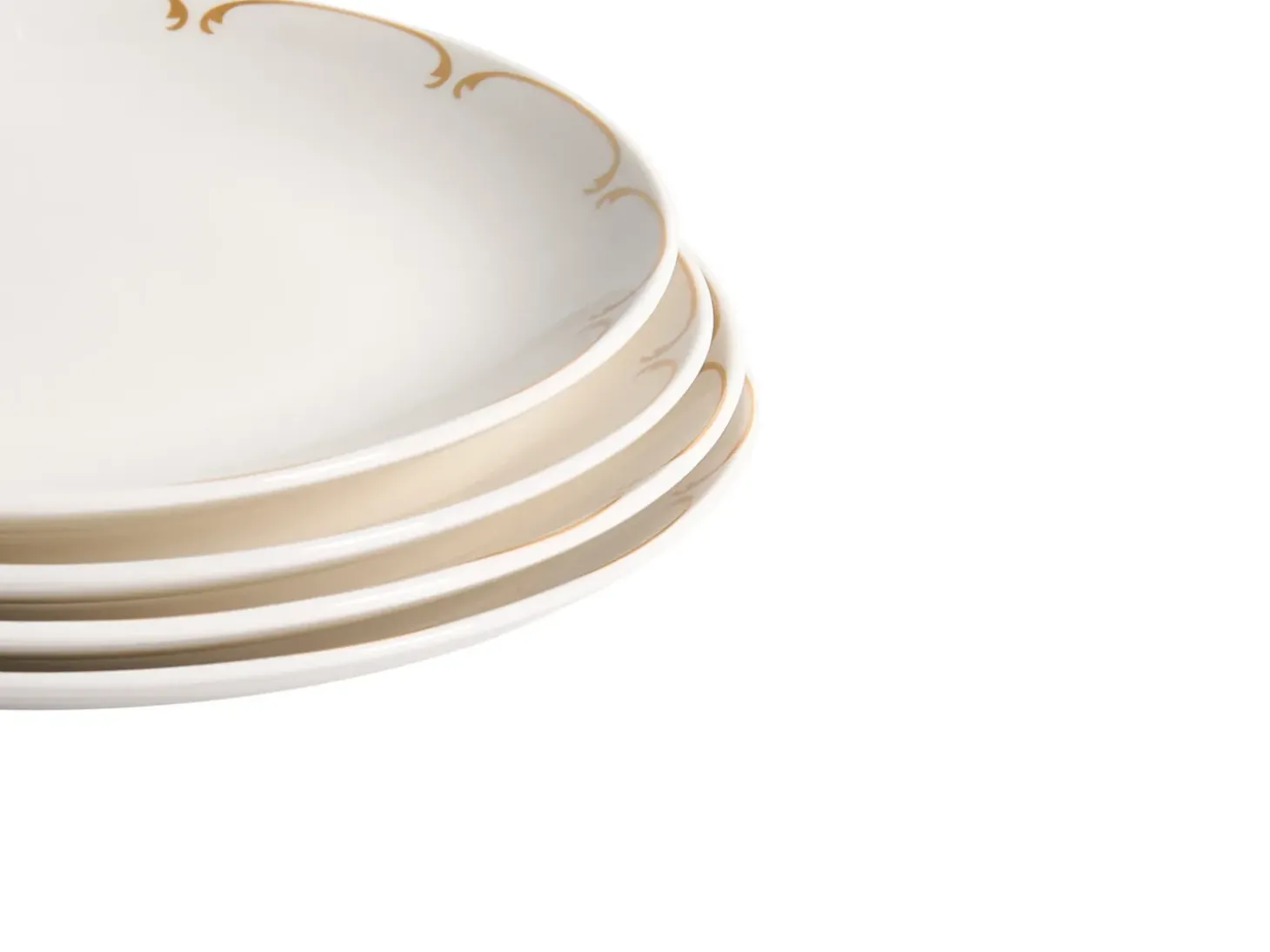 Sæt med 24 stykker service CHAROLI Porcelæn Hvid/guld