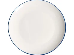 Sæt med 12 stykker service CUMIN Porcelæn Off-White/ Blå