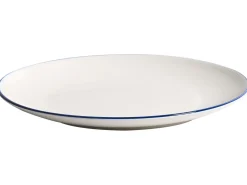 Sæt med 12 stykker service CUMIN Porcelæn Off-White/ Blå