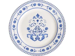 Sæt med 12 stykker service GALANGAL Porcelæn Hvid/blå