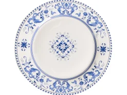 Sæt med 12 stykker service GALANGAL Porcelæn Hvid/blå
