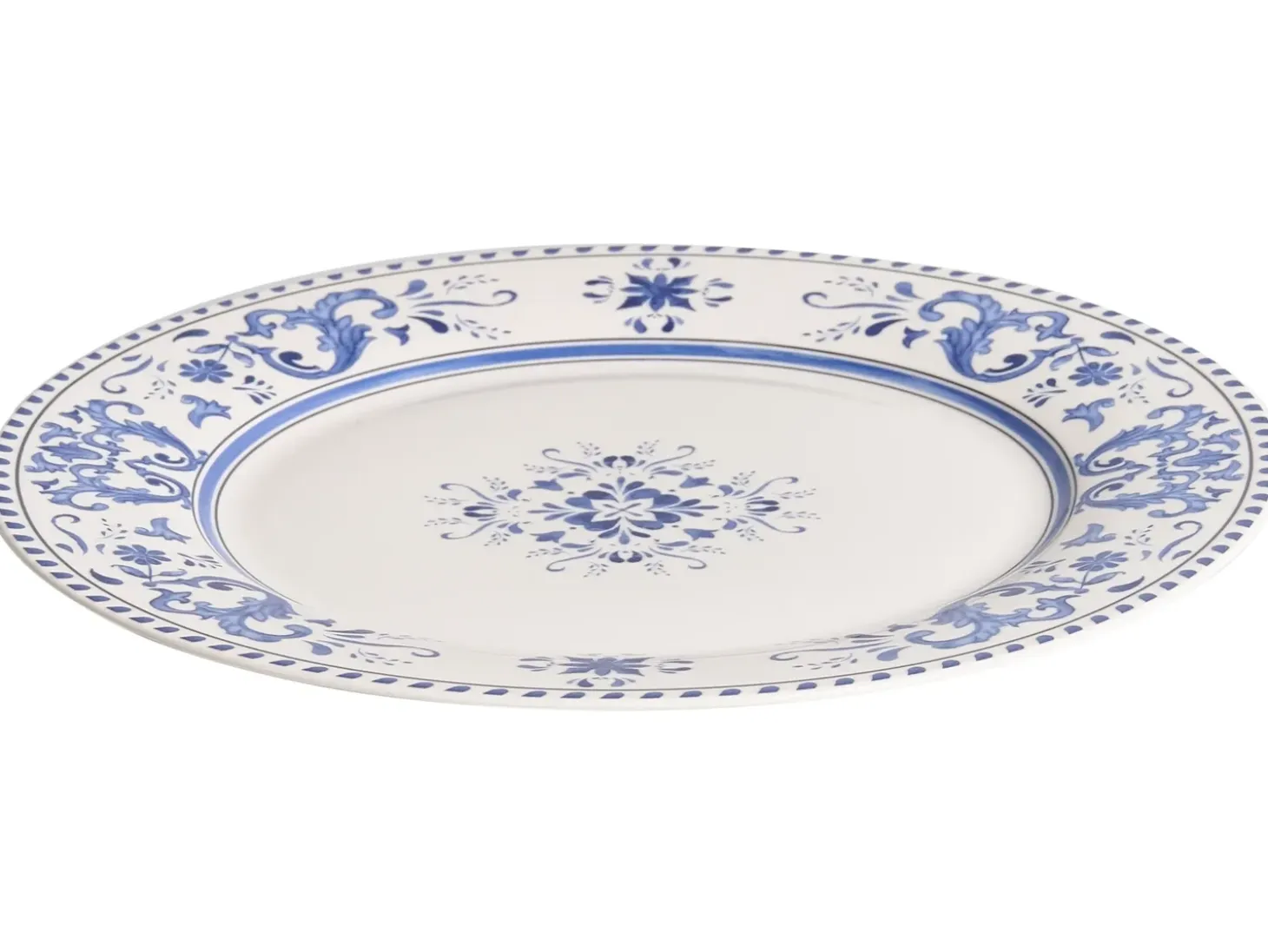 Sæt med 12 stykker service GALANGAL Porcelæn Hvid/blå