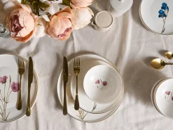 Sæt med 24 stykker service HYSSOP Porcelæn Hvid