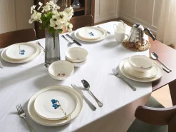 Sæt med 24 stykker service HYSSOP Porcelæn Hvid