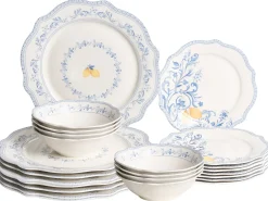 Sæt med 24 stykker service LOVAGE Porcelæn Hvid