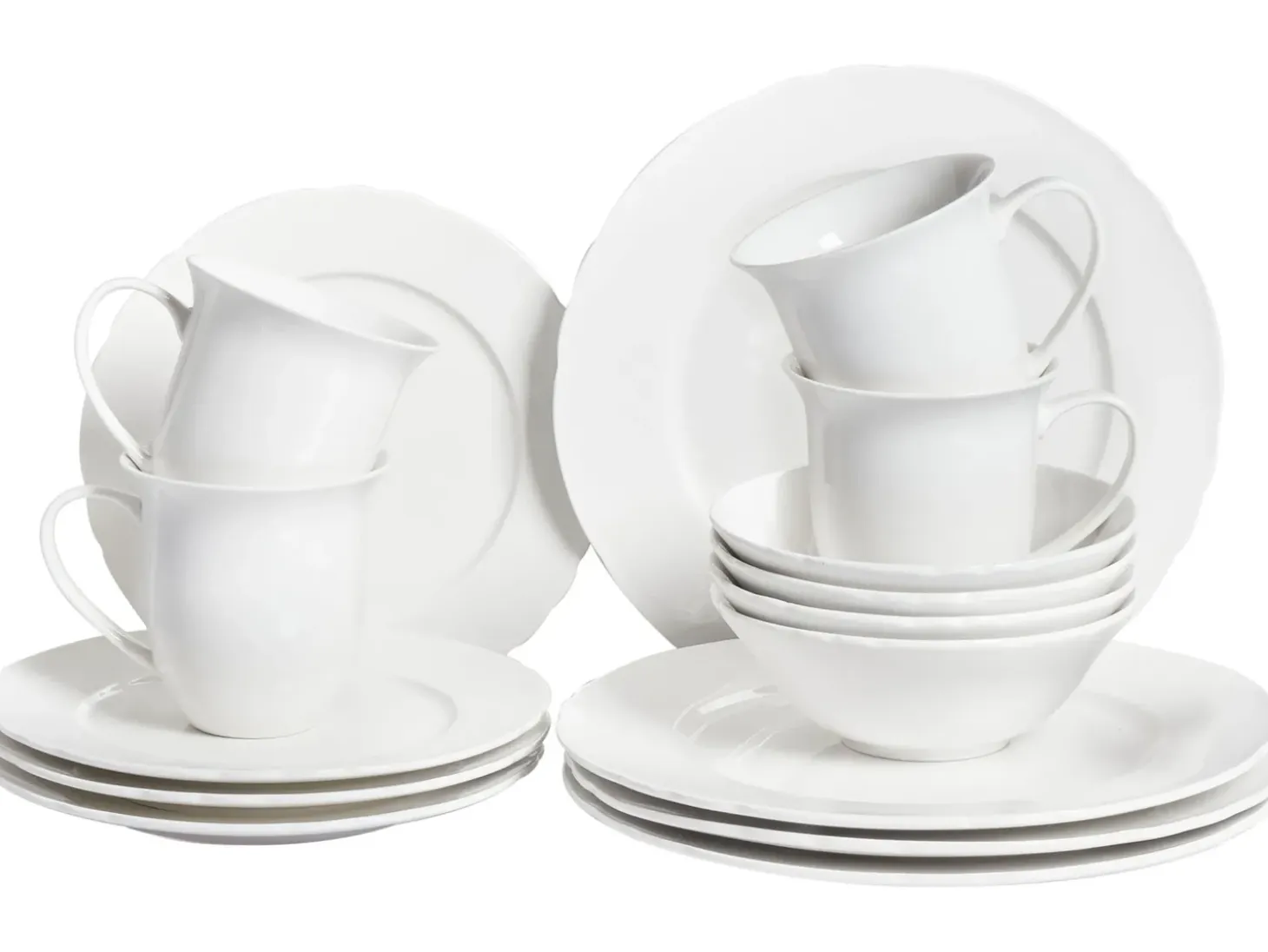 Sæt med 16 stykker spisestel ELDERBERRY Porcelæn Hvid