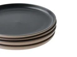Sæt med 16 stykker spisestel NUTMEG Stentøj Sort/beige