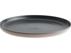 Sæt med 16 stykker spisestel NUTMEG Stentøj Sort/beige