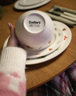 Sæt med 16 stykker spisestel MARJORAM Porcelæn Hvid