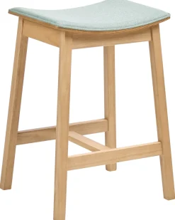 Sæt af 2 barstole DIXON Træ Lysebrun/ Mint