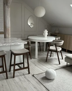 Sæt af 2 barstole DIXON Træ Mørkebrun/beige