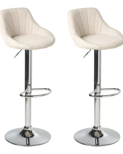 Sæt af 2 barstole LUCCA Lys Beige