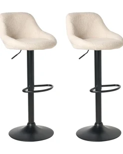 Sæt af 2 barstole MEDULIN Boucle Lys Beige