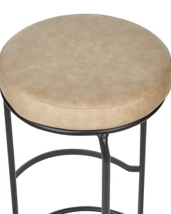 Sæt af 2 barstole MILROY Kunstlæder Beige