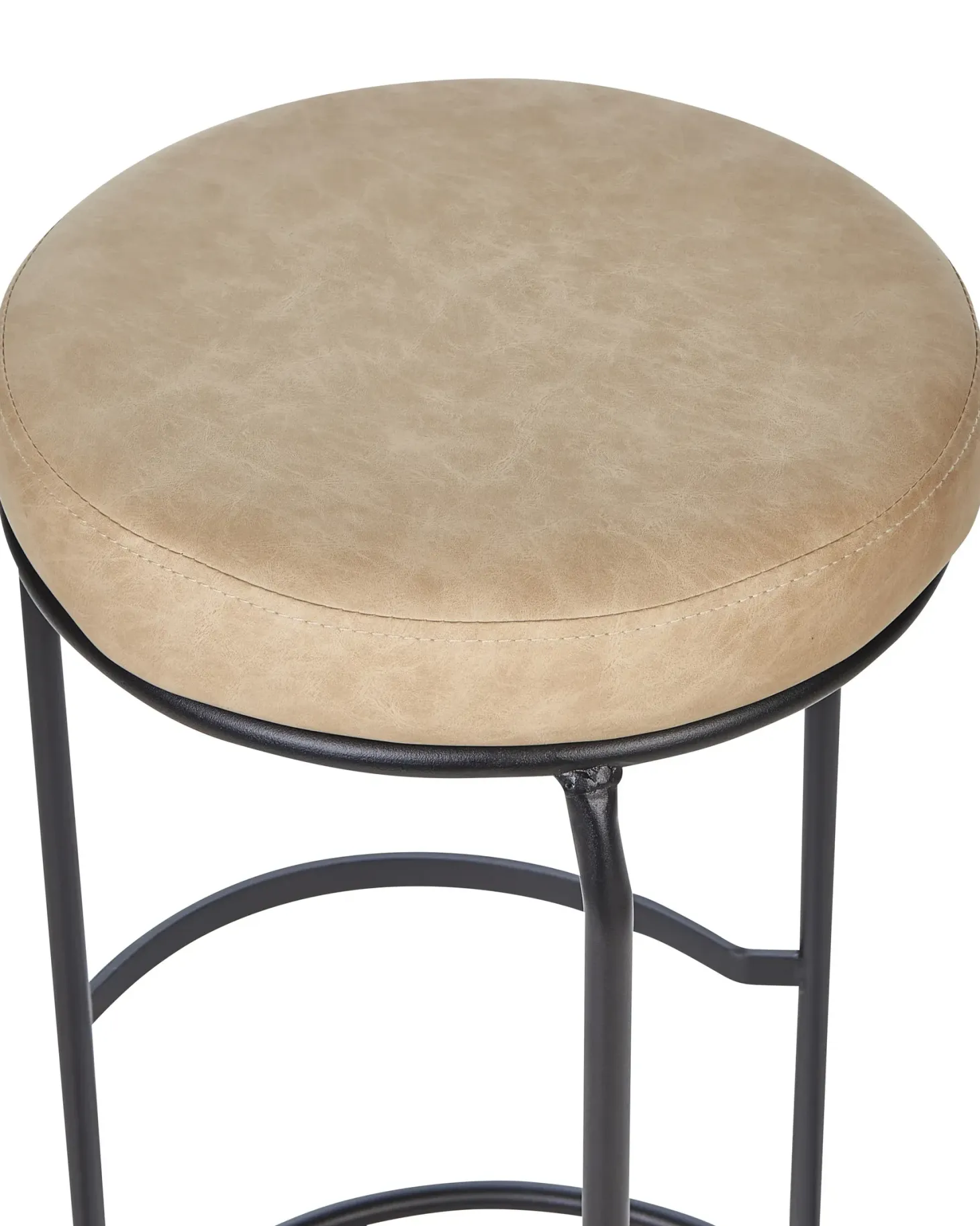 Sæt af 2 barstole MILROY Kunstlæder Beige