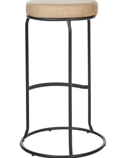 Sæt af 2 barstole MILROY Kunstlæder Beige