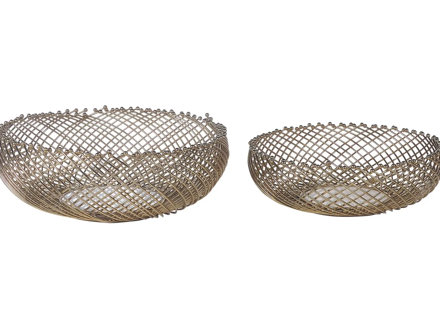 Sæt af 2 dekorative skåle BALIUNG Metal Guld