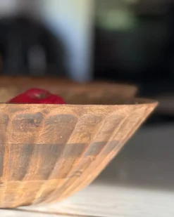 Sæt af 2 dekorative skåle SOHAG Mangotræ Brun