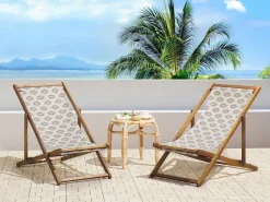 Sæt af 2 erstatningsbetræk til liggestol ANZIO/AVELLINO 113 x 44 cm Sand Beige
