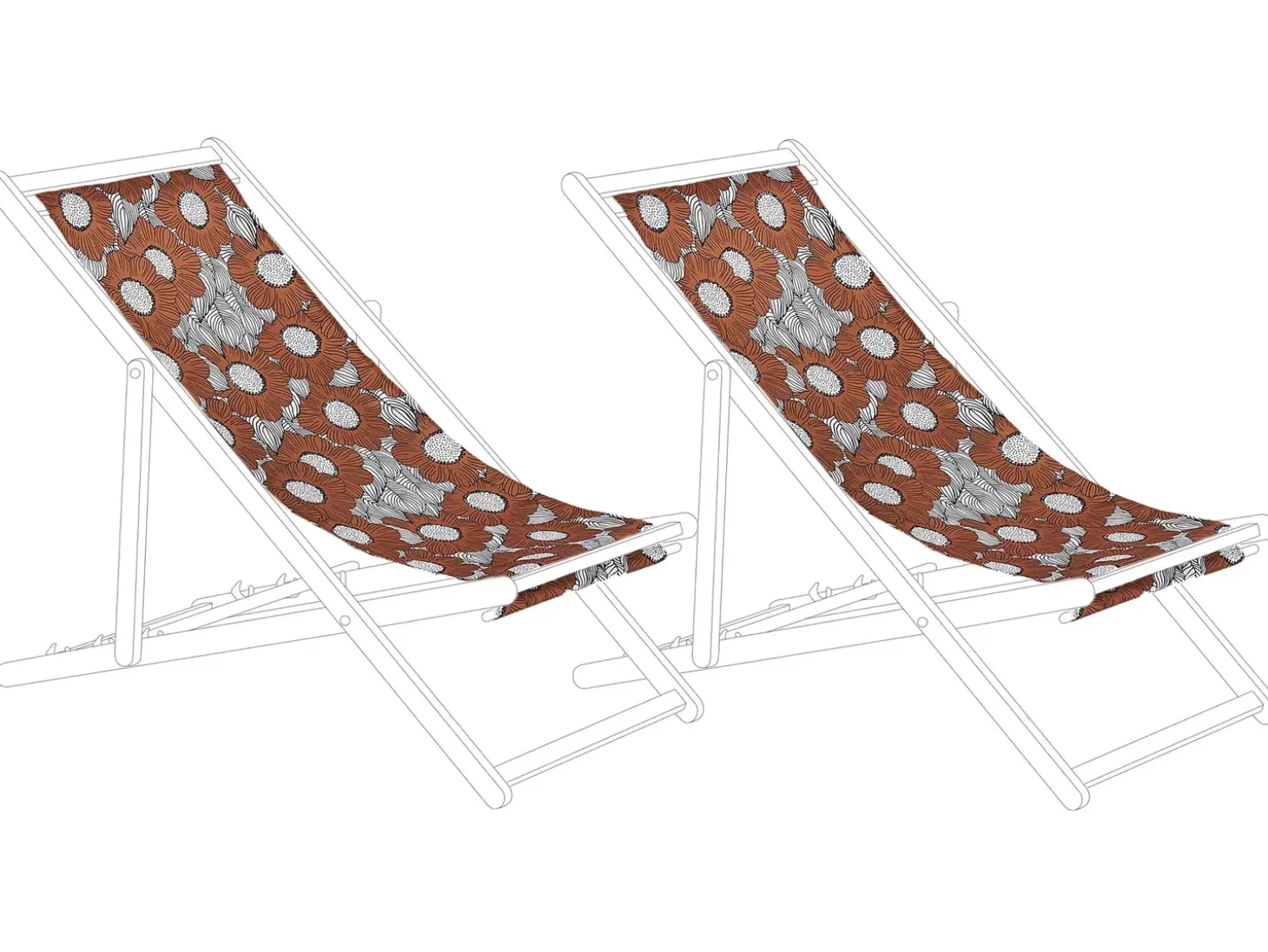 Sæt af 2 erstatningsbetræk til liggestol ANZIO/AVELLINO 113 x 44 cm Rød