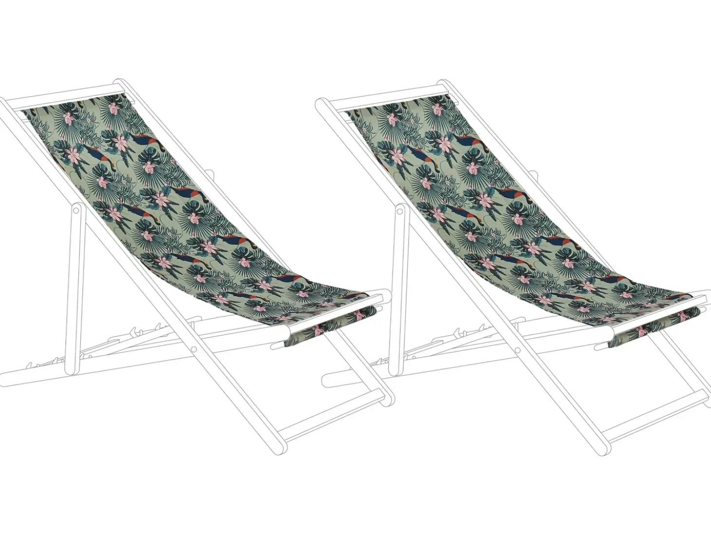 Sæt af 2 erstatningsbetræk til liggestol ANZIO/AVELLINO 113 x 44 cm Multifarvet