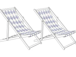 Sæt af 2 erstatningsbetræk til liggestol ANZIO/AVELLINO 113 x 44 cm Grå