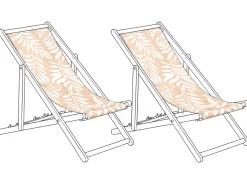 Sæt af 2 erstatningsbetræk til liggestol ANZIO/AVELLINO 113 x 44 cm Beige