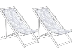 Sæt af 2 erstatningsbetræk til liggestol ANZIO/AVELLINO 113 x 44 cm Grå