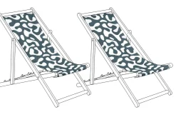 Sæt af 2 erstatningsbetræk til liggestol ANZIO/AVELLINO 113 x 44 cm Sort
