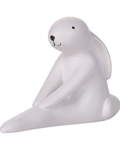 Sæt af 3 figurer Hare BREST Keramik Hvid