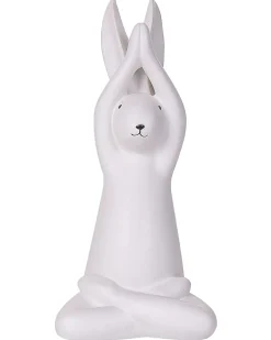Sæt af 3 figurer Hare BREST Keramik Hvid