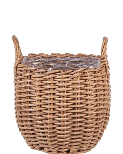 Sæt af 3 flet kurve til planter AUCUBA 26/34/44 cm Lysebrun