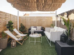 Sæt af 2 flet kurve til planter BITOLA 40/48 cm Brun PE-rattan