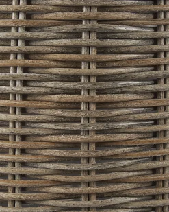 Sæt af 2 flet kurve til planter BITOLA 40/48 cm Brun PE-rattan