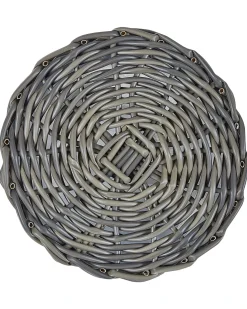 Sæt af 3 flet kurve til planter NIKITI 29/35/40 cm Brungrå PE-rattan