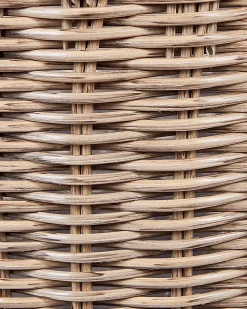 Sæt af 3 flet kurve til planter PENDULA 33/37/45 cm Naturlig PE-rattan