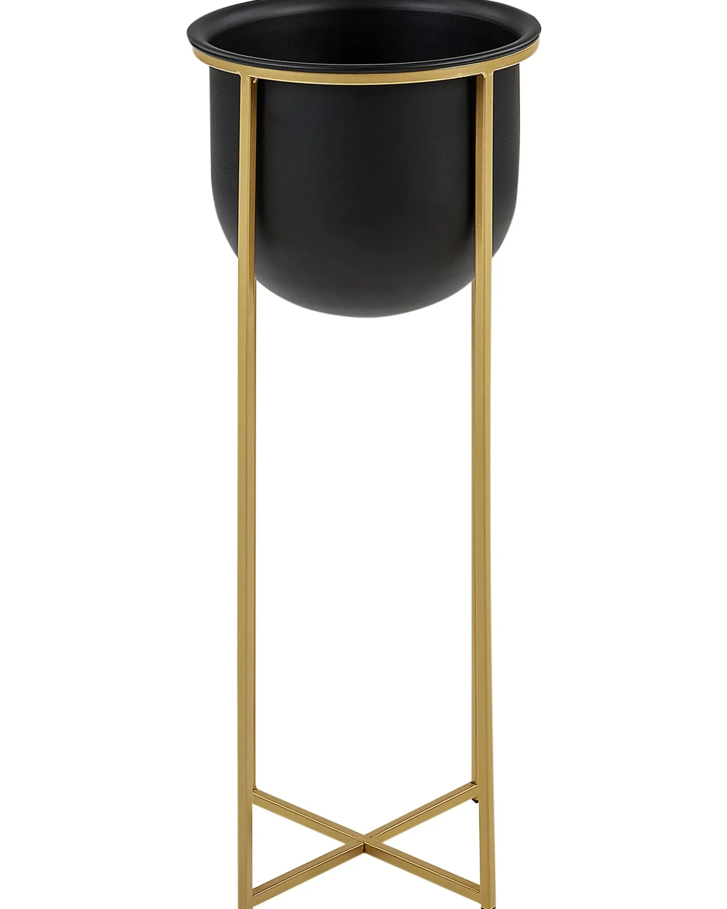 Sæt af 2 forhøjede plantekrukker THUJA Metal 21 cm Sort