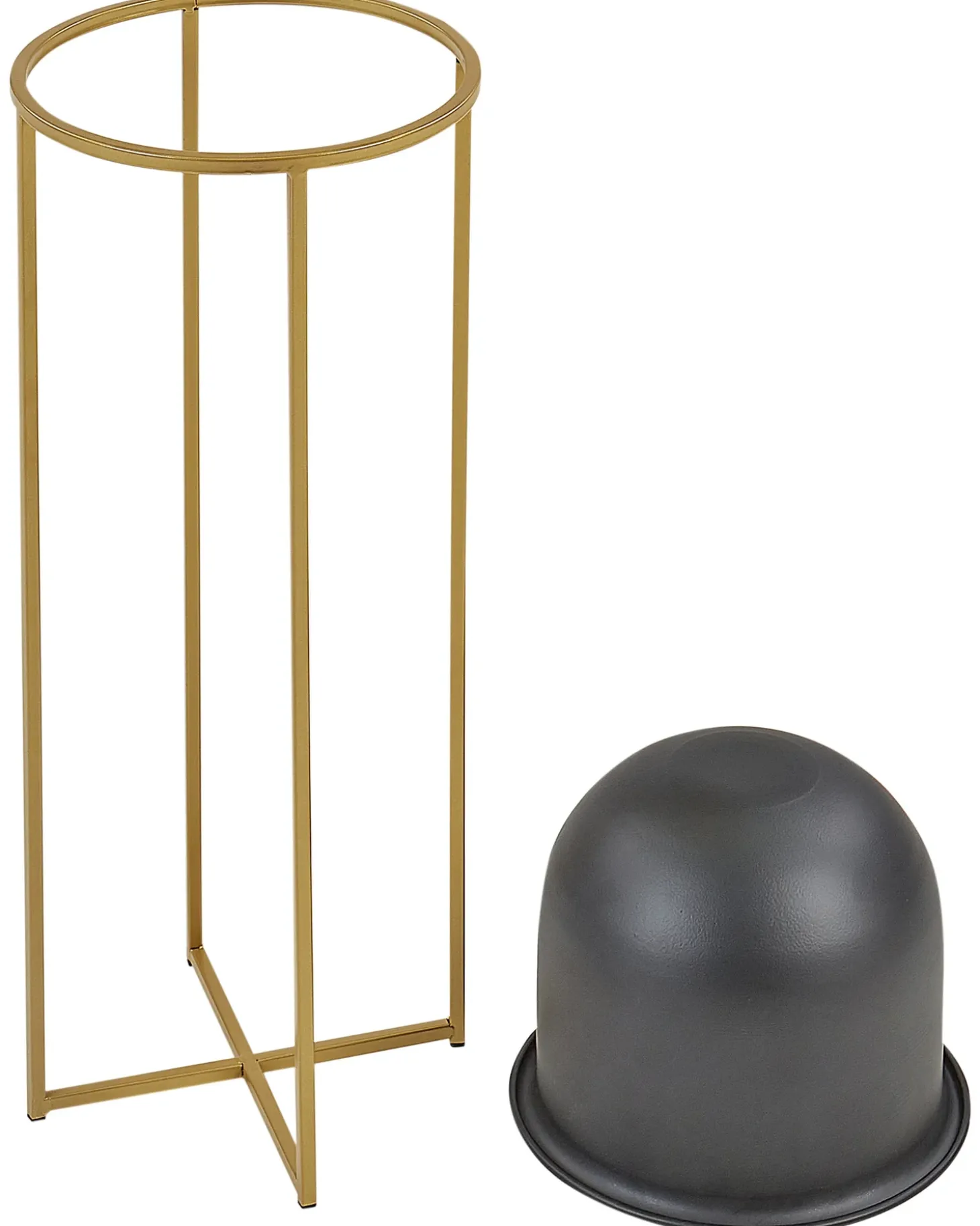 Sæt af 2 forhøjede plantekrukker THUJA Metal 21 cm Sort