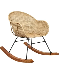 Sæt af 2 gyngestole LAVINIO Rattan Naturlig