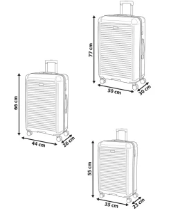 Sæt af 3 hardcase-kufferter MYNTIS Blå