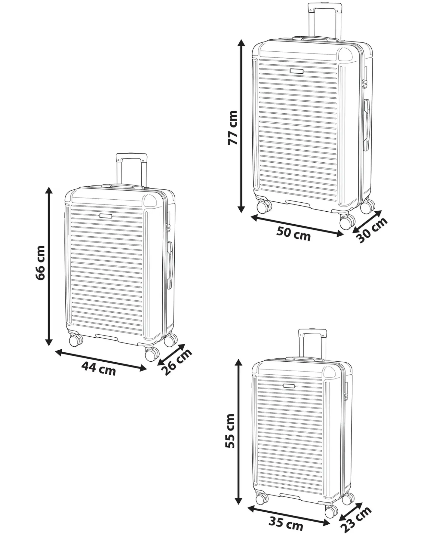 Sæt af 3 hardcase-kufferter MYNTIS Blå